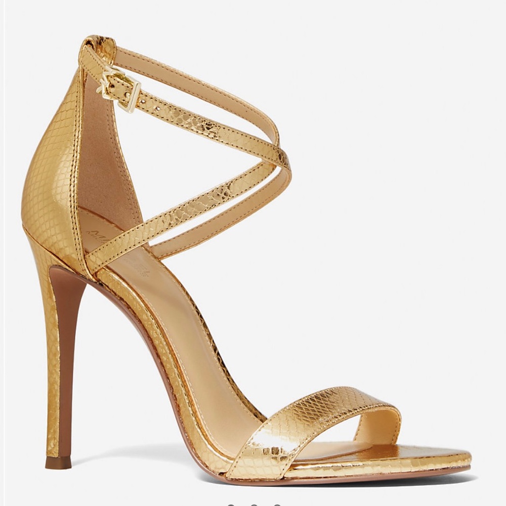 NWOT Michael Kors Gold Leather Sandals